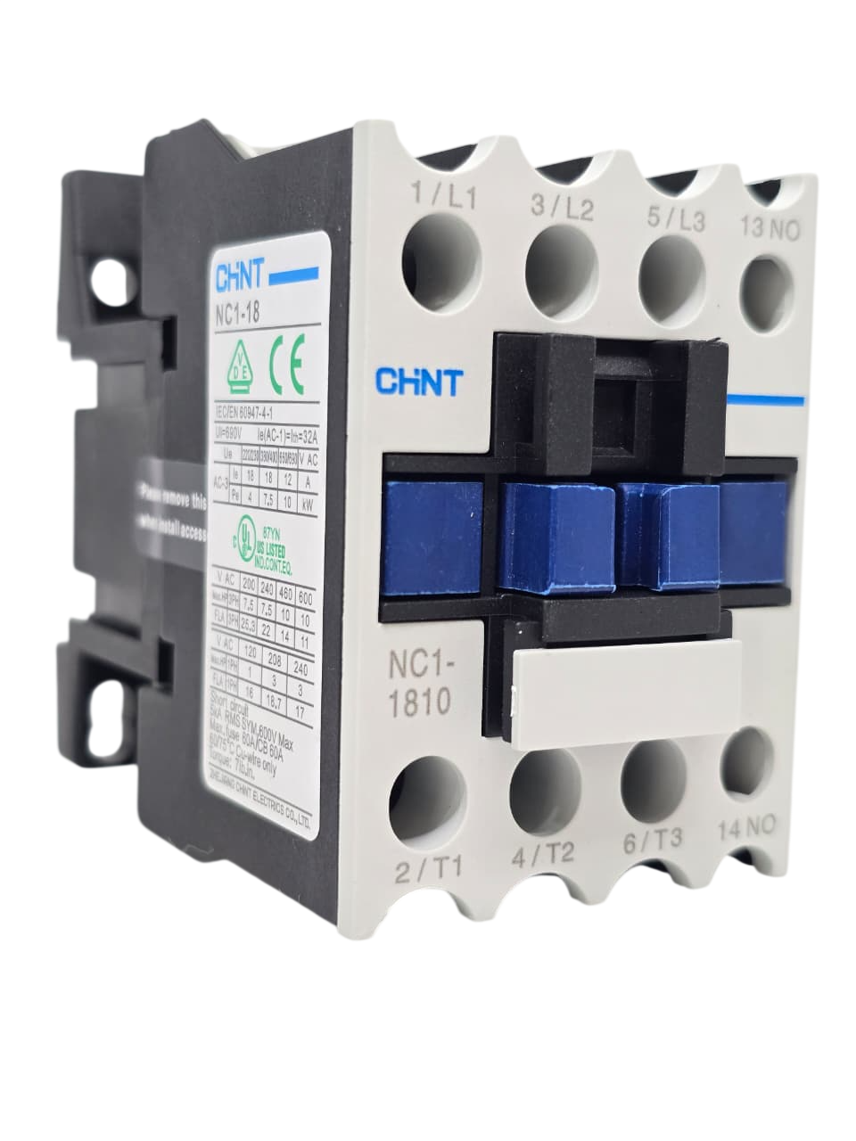 CONTACTOR 18 AMP, 3P+1NO BOB 220VAC CHINT